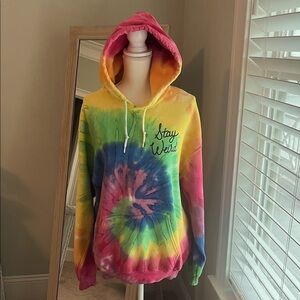 Black Matter multi colored tie dye sweatshirt, size L.